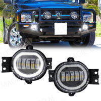 ไฟตัดหมอก LED สำหรับ Dodge Ram 1500 2002-2008 25003500 2003-2009 Durango Truck 2004-2006พร้อม Angel Eye ไฟตัดหมอกกันน้ำ12V