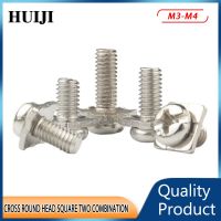 M3 M3.5 M4 Cross Round Head Square Combination Screws And Nuts One Set Of Nickel Plated Pan Head With Square Washers Flat Bolts