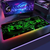 แผ่นรองเมาส์2 RGB 90 × 40ซม. R-Razer Gamer อุปกรณ์เสริมเกมส์ Pc คอมพิวเตอร์ Mousepad XXL Ruer เสื่อแผ่นรองโต๊ะแผ่นรองเรืองแสงออฟฟิศ