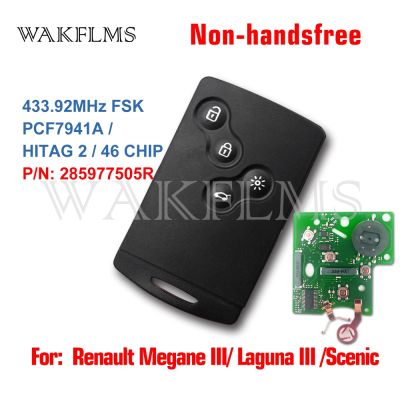 Smart Card For Renault Megane III Fluence Laguna III Scenic 2009-2015 433MHz FSK PCF7941A Non-HandsFree Keyless