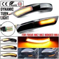 2ชิ้นปีกข้างกระจกมองหลังไฟกะพริบแสดงสถานะสำหรับ Ford Focus 2 3 Mk2 Mk3 Mondeo Mk4 LED Dynamic เลี้ยวสัญญาณไฟไฟและไฟฟ้า