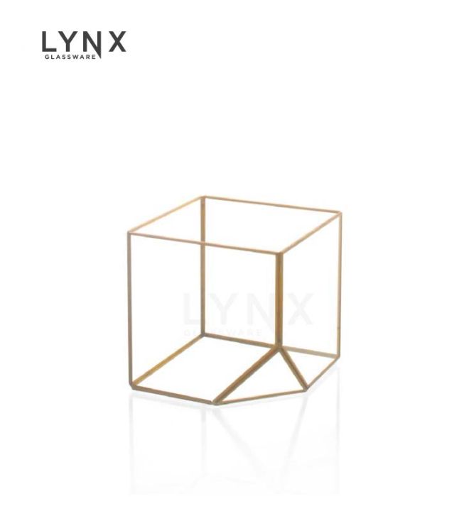 lynx-cube-yellow-แจกันกระจก-ทรงเรขาคณิต-สำหรับตกแต่งบ้านสมัยใหม่และมีสไตล์-ขนาด-10-ซม-12-ซม-และ-15-ซม-ไม่สามารถใส่น้ำได้