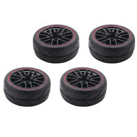 4Pcs 12mm Hub Wheel Rims &amp; Rubber Tires For RC 1/10 On-Road Touring Drift Car R