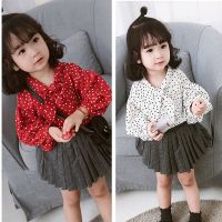 [COD] polka dot bow top bottoming 21 spring and autumn new foreign trade childrens ML56361