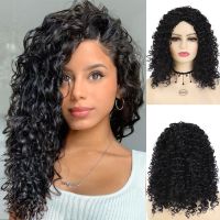 【jw】❀☫ GNIMEGIL Synthetic Deep Curly Hair Wig for Fluffy Hairstyle Resistant