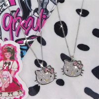 Hello Sanrio สร้อยคอสีเงินชั้นเดียว Shining Bling ผู้หญิง clavicle CHAIN Elegant Charm wed จี้ Jewel ของขวัญสำหรับเด็ก