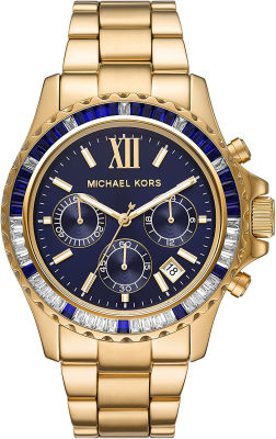 Michael Kors Everest Stainless Steel Chronograph Quartz Watch Gold/Navy