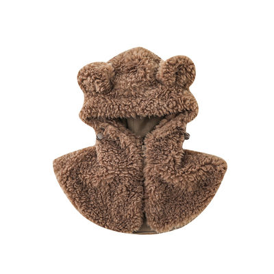 Childrens Plush Hats Cute Little Bear Stand Ears Big Shawl Design Baby Winter Windproof Warm Hat Tide