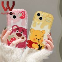 เคสโทรศัพท์ตัวการ์ตูนน่ารักลายหมีสตรอเบอร์รี่และหมีพูครีมคลื่นสำหรับ Infinix Smart 6 Plus Smart 6 HD Smart 7 Note 12 G96 Note 12 Pro Note 12 2023 4G ปกป้องกล้องด้วยซิลิโคนนิ่มฝาหลังกันกระแทก