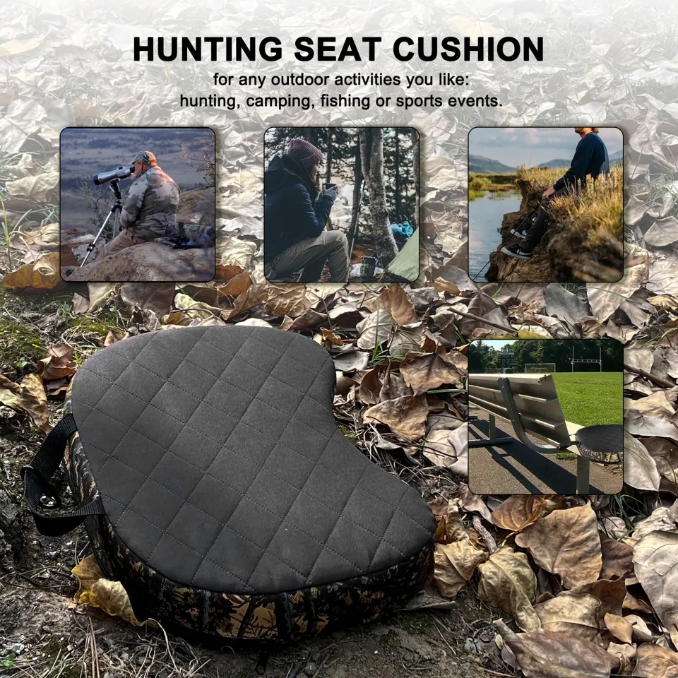 Hunting Seat Cushion Outdoor Sitting Pad Concave Design Zipper for Picnic