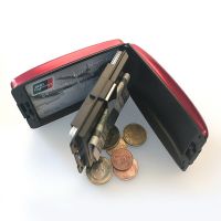 กระเป๋าใส่เหรียญกระเป๋าสตางค์ของผู้ชายเคสบัตรเครดิตแข็งป้องกันการสแกน RFID สำหรับทุกเพศกระเป๋าสตางค์โลหะที่ใส่บัตร