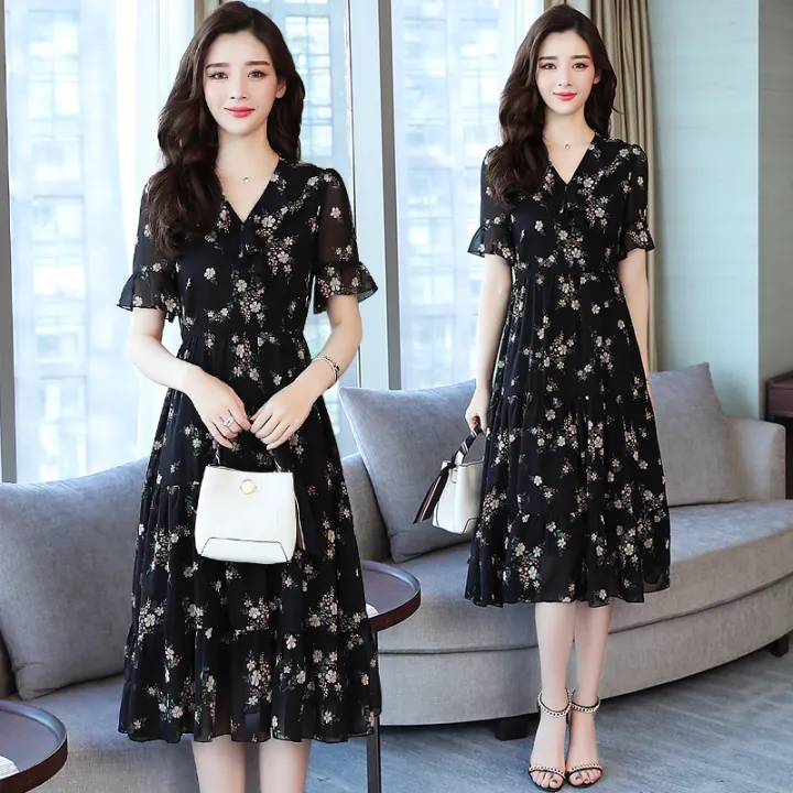 black floral summer dress