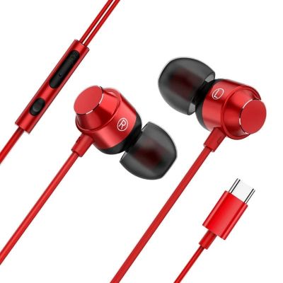 หูฟังโลหะชนิด C สำหรับไมโครโฟนชนิด In-Ear Oneplus 9 8 7 Pro,ควบคุมด้วยลวดเบสแม่เหล็กหูฟังหูฟังสวมศีรษะ Xiaoimi P50 Huawei