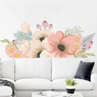 Water Colorful Flowers Wall Stickers House Decoration Bedroom Living Room Decoration Removable Home Decor PVC Flower Sticker