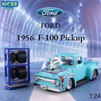 Nicce รถปิกอัพ1:24ฟอร์ดรุ่น1956 F-100รถ Diecast จำลองทำจากโลหะโมเดลรถอัลลอยของเล่นเด็ก J125ของขวัญ