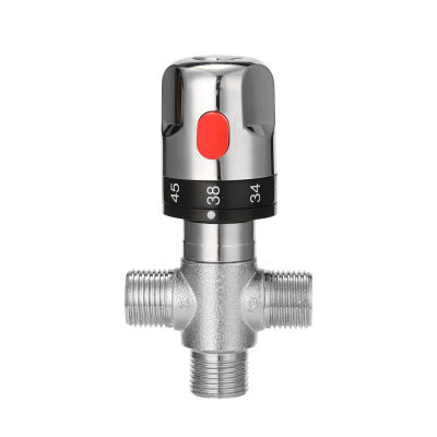 Adjustable Thermostatic Mixer Valve Brass Water Mixer HotCold Water Mixing Temperature Control Valve For Home Water Heater