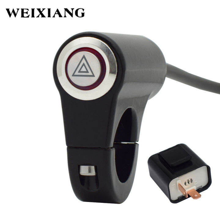 7/8" Universal Motorcycle Switches Handlebar Mount Warning Light Switch
