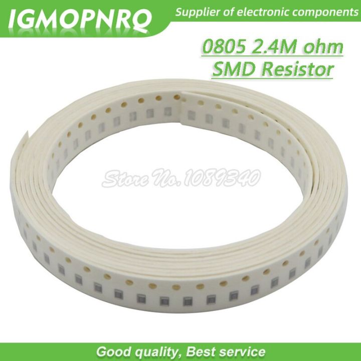 300pcs 0805 SMD Resistor 2.4M ohm Chip Resistor 1/8W 2.4M 2M4 ohms 0805 2.4M