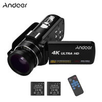 Andoer กล้องวิดีโอดิจิตอล DV มือถือ4K กล้อง CMOS เซนเซอร์กล้องวิดีโอพร้อม0.45X เลนส์มุมกว้าง3.0นิ้ว IPS Monitor ถ่ายภาพต่อเนื่อง