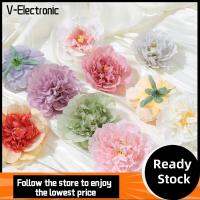 V-ELECTRONIC 10PCS หลากสี หัวดอกโบตั๋นผ้าไหม 10ซม. ค่ะ ดอกไม้ไมโครไฟเบอร์ เทียมเทียมเทียม หัวดอกไม้ผ้าไหม ของตกแต่งบ้าน