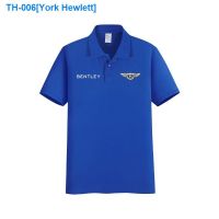 ❖❇ York Hewlett Bentley logo short sleeve T-shirt mens and womens 4 s shop tooling mechanics lapel polo shirt work clothes can be customized logo