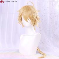 Game Genshin Impact Aether Cosplay Wig 80Cm Long Braid With Earrings Heat Resistant Synthetic Hair Party Anime Wigs + Wig Cap