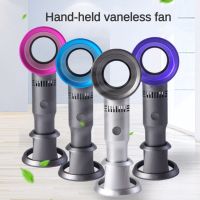 【YF】 2023 New Bladeless Fan Desktop Mobile Phone Holder Mini Three-gear Handheld USB Rechargeable Portable