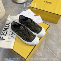 FendˉiMens Sneakers Brown Presbyopic Classic Letter Jacquard Fabric Breathable Comfortable Lightweight Flat Fashion Shoes