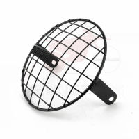 7" 19.5cm Universal Side Mount Grill Motorcycle Headlight Mesh Lattice Grid Vivid Square Cover For Harley Chopper Bobber Cafe