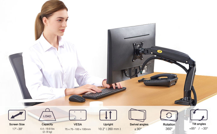 nb-north-bayou-f80-17-27-pc-monitor-arm-adjustable-gas-spring-full-motion-ergonomic-gaming-monitor-mount-tilt-swivel-ขาตั้งจอ-ขาแขวนจอ-led-lcd-stand-รองรับ-17-30-นิ้ว