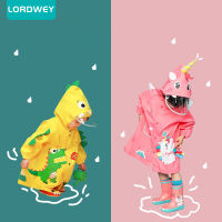 LORDWEY High End เด็กเสื้อกันฝนแฟชั่นยูนิคอร์นเสื้อกันฝนกันน้ำสำหรับเด็กเด็กผู้หญิงโรงเรียนนักเรียน Rain Poncho Jacket Double Brim