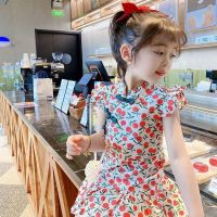 Girls dress summer wear the new Chinese wind restoring ancient ways hanfu children brim broken beautiful baby cheongsam skirt for girl