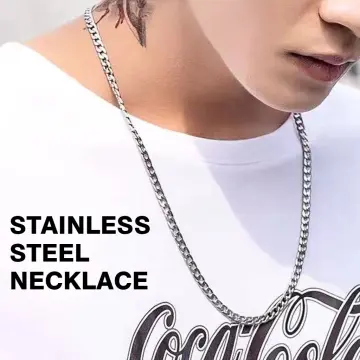 Men's 24 inch hot sale stainless steel necklace