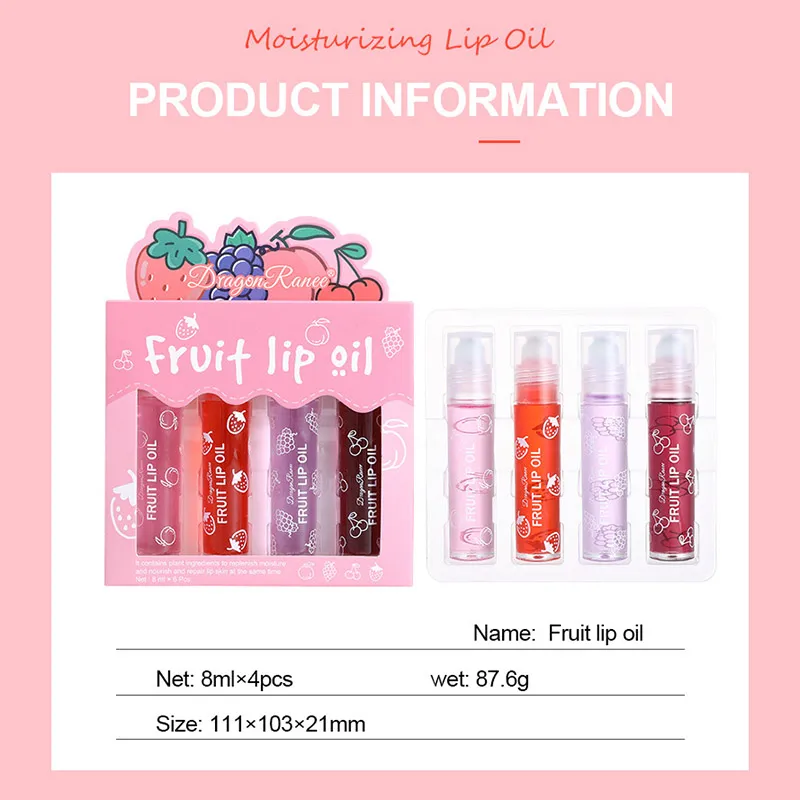 Mrettick Moisturizing Lip Oil 6 Pcs Roll-on Lip Oil Set Fresh Lip Glaze  Transparent Colorless Moisturizing Lip Lotion Hydrating Lip Oil Set for Lip  Care