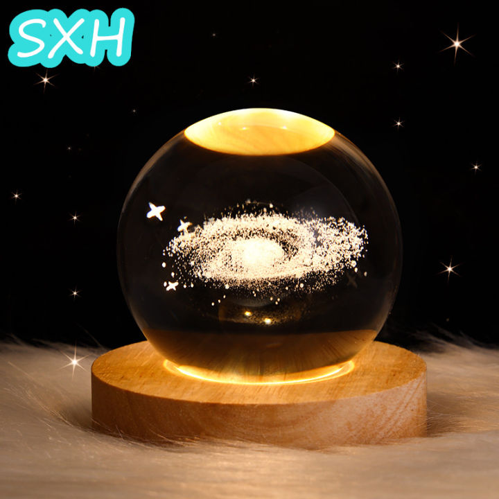 sxh-s-tarry-sky-ดาวเคราะห์ดวงจันทร์คริสตัลบอลไฟกลางคืนฉายบรรยากาศแสงสร้างสรรค์ของขวัญเล็กๆใหม่แปลกของขวัญไฟกลางคืน