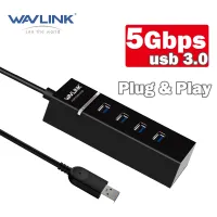 Wavlink ฮับ USB 3.0 4 พอร์ต ความเร็วสูง สําหรับเครื่องพิมพ์ แล็ปท็อป พีซี USB C Hub