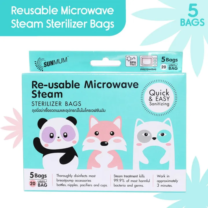 SunMum Reusable Microwave Steam Sterilizer Bags 5pcs Lazada PH