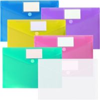 【hot】 Plastic Filing Envelopes waterproof transparent Document Folders Size with Label for School Office Organization