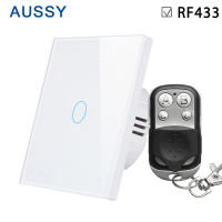 switch RF wireless remoteWall touch control tempered glass panel EU standard AC 110V 220V 123gang interrupter light switch