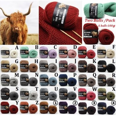 2 balls / pack 200g 30 colors yak wool cashmere scarves worsted yarn wool hand knitted crochet knit medium thick wool thread