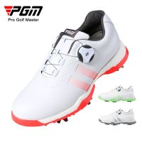 PGM Women Golf Shoes White Casual Microfiber Leather Removable Spikes Waterproof Anti-slip Knob Strap Sports Sneakers XZ171