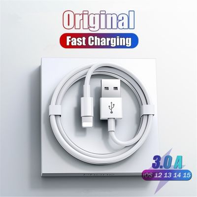 Chaunceybi 3m 2m 1m Original Lighting to USB Cable for iPhone 14 8 7 6S 13 12 mini XS XR X Fast Charging Data