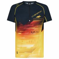 LA SPORTIVA XCELERATOR T-SHIRT MEN BLACK/YELLOW | เสื้อวิ่งผู้ชายแบบซิป