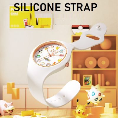 Original POKEMON Cartoon Children Casual Quartz Wristwatch Silicone Band Waterproof Boy Girl Kid Lady Youth Student Clock