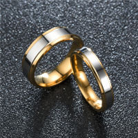 Customized Double-step Fashion Gold Engagement Eternity Ring Name Engraved Carved Jewelry Stainless Steel Gift