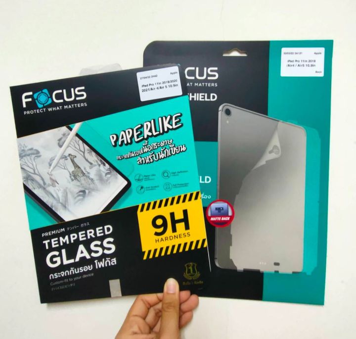 ฟิล์มหน้า-หลัง-focus-ฟิล์มกระจก-ipad-air5-ฟิล์มกระจกเนื้อกระดาษipad-air4-gen7-8-9-pro11-2022-m2-mini-6-ซื้อชุดสุดคุ้มกว่า