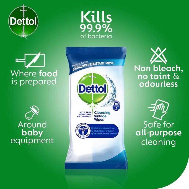 dettol-surface-wipe-ทิชชูเปียกเช็ดพื้นผิว-45-แผ่น