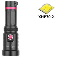 XHP70.2 Professional diving flashlight Military Grade Led Torch Underwater 100m use 26650 or 18650 recharge Battery Lantern lamp