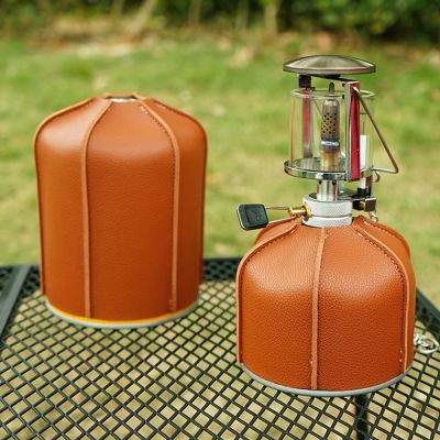 【hot】❁☽  Camping Gas Leather Canister Cover Cylinder Storage Outdoor Durable