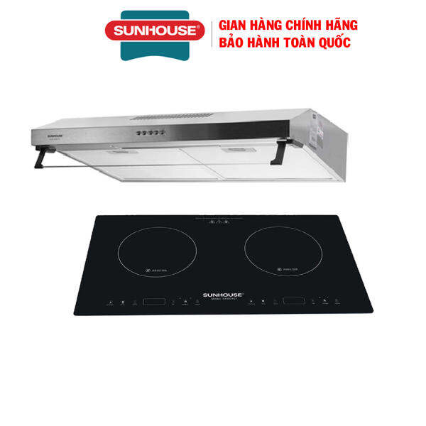 Combo Bếp điện từ đôi Sunhouse SHB9101 + Máy hút mùi Sunhouse SHB6118i
